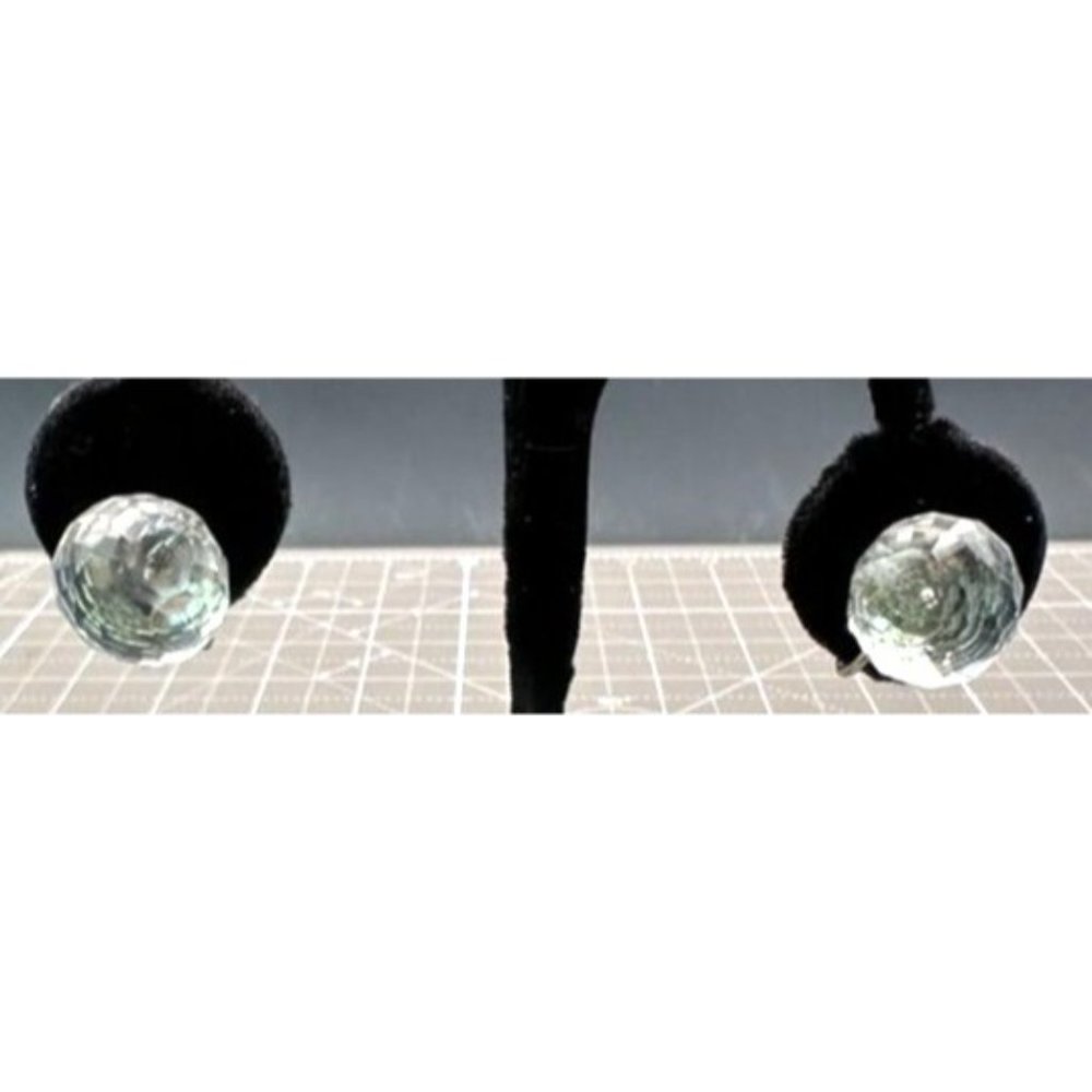 Czechoslovakia Crystal Earrings Clear Faceted Screw Back 5/8"